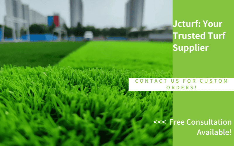 Artificial football field turf with cityscape background