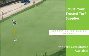 Green de práctica artificial para entrenamiento de golf en el patio trasero con superficie de césped realista