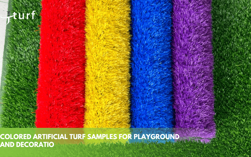 Cómo pintar césped artificial: una guía completa para principiantes 1 Muestras de césped artificial de colores para áreas de juegos y decoración.