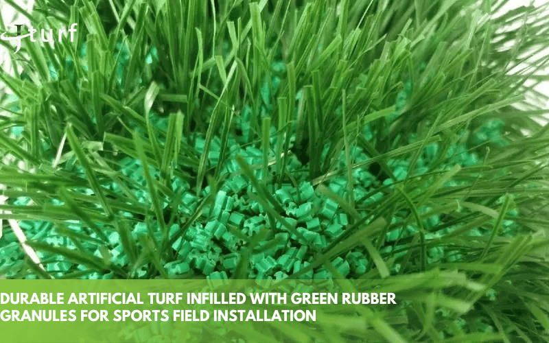 El mejor relleno de césped artificial para mascotas: qué elegir y por qué 1 Césped artificial duradero relleno de gránulos de caucho verde para instalación en campos deportivos.