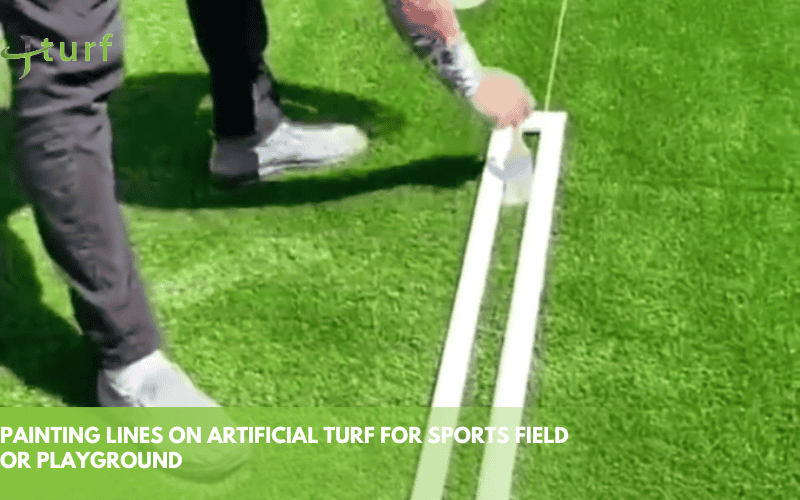 Cómo pintar césped artificial: una guía completa para principiantes 2 Pintar líneas sobre césped artificial para campo deportivo o área de juegos