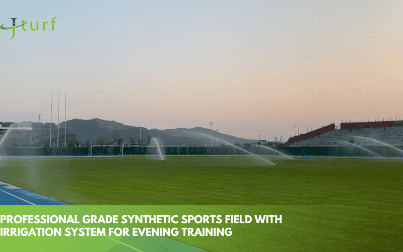 Los mejores consejos para mantener el césped artificial fresco todo el año 2 Campo deportivo sintético de calidad profesional con sistema de riego para entrenamiento nocturno.